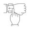 Smart wristwatch line icon.