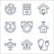 smarthome line icons. linear set. quality vector line set such as bulb, warning, wifi, smart house, cctv, robot vacuum cleaner,