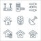 smarthome line icons. linear set. quality vector line set such as cpu, power on, smarthome, antenna, door lock, light control,