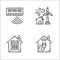 Smarthome line icons. linear set. quality vector line set such as plug, password, wind turbine