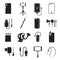 Smartphone accessories icon set on white background