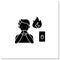 Smartphone addiction glyph icon