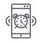 Smartphone alarm clock device technology thin line style design icon