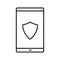 Smartphone antivirus app linear icon