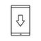 Smartphone app download linear icon