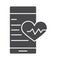 Smartphone app health cardiology heartbeat silhouette icon design
