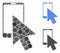 Smartphone Arrow Pointer Mosaic Icon of Round Dots