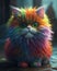 smartphone backgroundFunny rainbow fluffy Cat character illustration generative ai