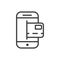 Smartphone bank card finance money icon thick line