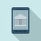 Smartphone bank online loan icon, flat style