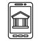 Smartphone bank online loan icon, outline style