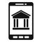 Smartphone bank online loan icon, simple style