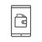 Smartphone banking app linear icon