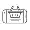 Smartphone basket online cargo shipping delivery line style icon