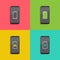 Smartphone battery notification flat design vector illustration