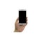 Smartphone with black screen on the White Blackground. Currently used phones for unlimited global communications. This is
