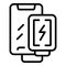 Smartphone brand powerbank icon outline vector. Power charger