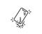 Smartphone broken line icon. Phone crack sign. Mobile device. Vector