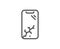 Smartphone broken line icon. Phone crash sign. Mobile device. Vector