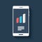 Smartphone with business graphs and charts symbol