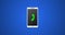 Smartphone Call with Green Icon and Ringing Vector Animation 4k Rendered Video on Blue Background.