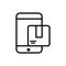 Smartphone cardboard box delivery icon thick line