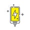 Smartphone charge line icon