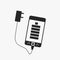 Smartphone charging battery flat icon