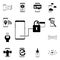 Smartphone, chart, magnifier, gear icon. Mobile concept icons universal set for web and mobile