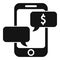 Smartphone chat credit icon simple vector. Advisor help