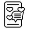 Smartphone chat offer icon outline vector. Online custom