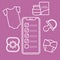 Smartphone with checklist newborn baby accessories