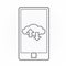 Smartphone cloud info exchange line icon