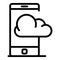 Smartphone cloud remote access icon, outline style