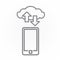 Smartphone cloud service line icon