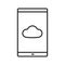 Smartphone cloud storage linear icon