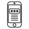 Smartphone code icon outline vector. Lock security