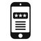 Smartphone code icon simple vector. Lock security