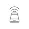 Smartphone connected wifi technology icon line design