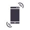 Smartphone connection internet device technology silhouette style design icon