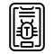 Smartphone data bug icon outline vector. Access key