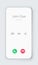 Smartphone dial phone ui set. Phone pad, call screen with keypad dial buttons. Mockup incoming call. Vector isolated