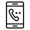 Smartphone in dialing mode icon, outline style