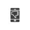 Smartphone with dislike message vector icon