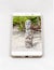 Smartphone displaying full screen picture of wood statue, French