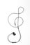 Smartphone earphone in the shape of a violin clef,