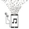 Smartphone earphones music note application