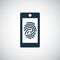 Smartphone fingerprint icon for web and