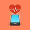 Smartphone fitness app concept. Isometric design.