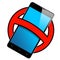 Smartphone Frontal Ban Sign Isolated